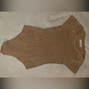 Rhinestone crème/tan bodysuit